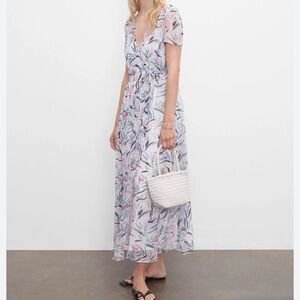 Club Monaco Maxi Wrap Birds of Paradise Print Dress